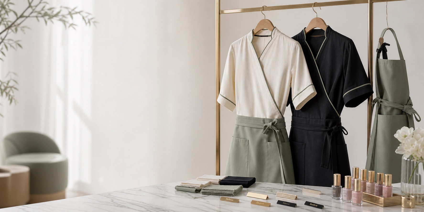 Custom salon uniforms and aprons
